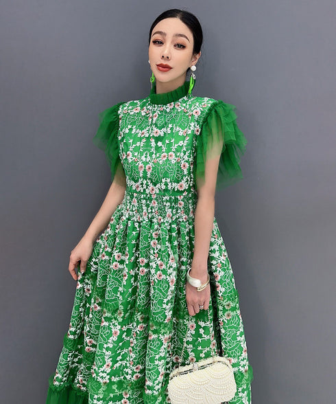 Mesh Sleeve Dress